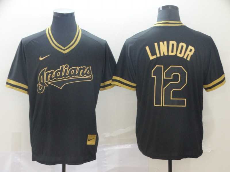 Indians 12 Francisco Lindor Black Gold Nike Cooperstown Collection Legend V Neck Jersey (1),We sell and wholesale Indians 12 Francisco Lindor Black Gold Nike Cooperstown Collection Legend V Neck Jersey (1) on line form chian!